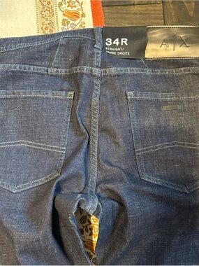 A/X Armani Exchange Men's Dark Blue Straight Jeans